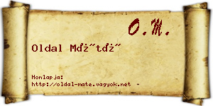 Oldal Máté névjegykártya