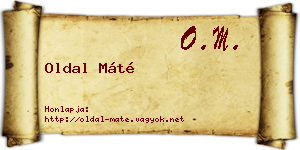 Oldal Máté névjegykártya